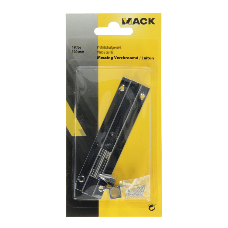 Laden Sie das Bild in Galerie -Viewer, Mack 1013686 - 1 schuifgrendel messing verchroomd a 100 - b 16 mm | 5 stuks