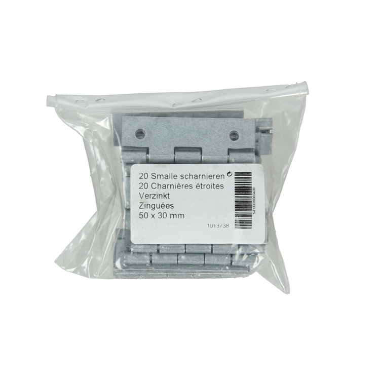 Afbeelding laden in galerijviewer, Mack 1013738 - 20 smalle scharnieren verzinkth 50 x b 30mm | 5 stuks