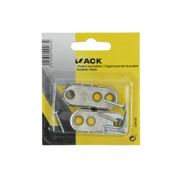 Afbeelding laden in galerijviewer, Mack 1014452 - 2 houders voor kastbaar vernikkeld | 5 stuks