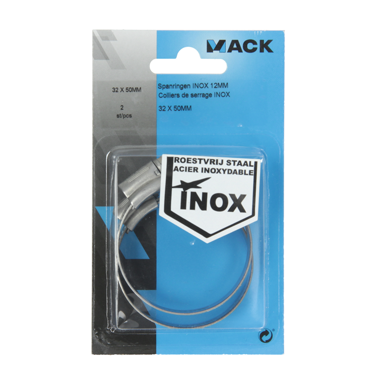 Afbeelding laden in galerijviewer, Mack 1011665 - slangklem inox 32-50mm 2st | 12 stuks