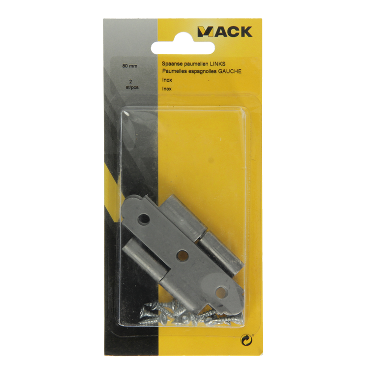 Chargez l'image dans la visionneuse de la galerie, Mack 1013707 - 2 spaanse paumellen links inox h 80 - b 45 mm | 5 stuks