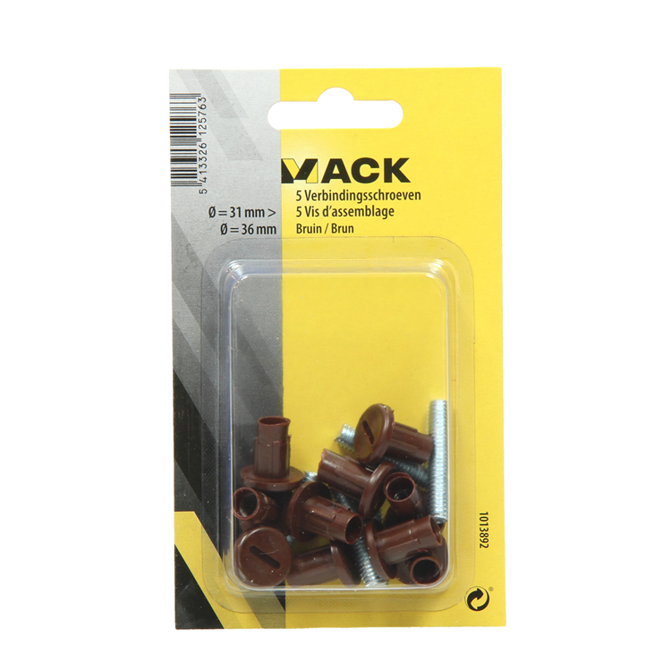 Afbeelding laden in galerijviewer, Mack 1013892 - 5 verbindingsschroeven bruin 30-40 mm | 10 stuks