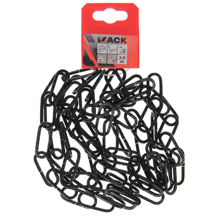 Afbeelding laden in galerijviewer, Mack 1015125 - sierketting zwart plat ø 3mm l 29mm 2m | 5 stuks