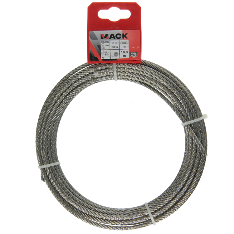 Chargez l'image dans la visionneuse de la galerie, Mack 1015194 - staalkabel 7x7 rvs aisi 316 104mm wll 150 kg din en 12385-4 | 5 stuks