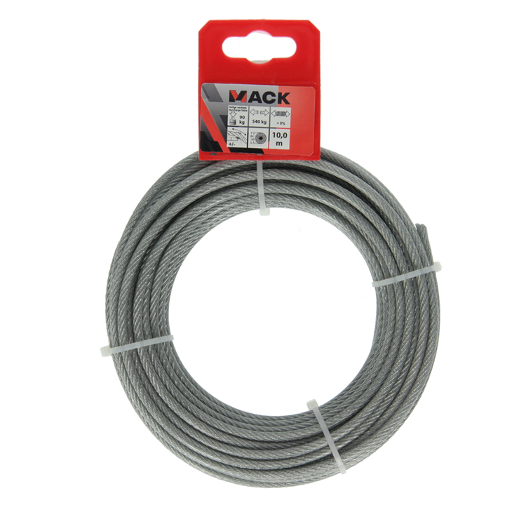 Afbeelding laden in galerijviewer, Mack 1015196 - staalkabel pvc mantel 6x7 10m 3-4mm wll 100kg din en12385-4 | 5 stuks