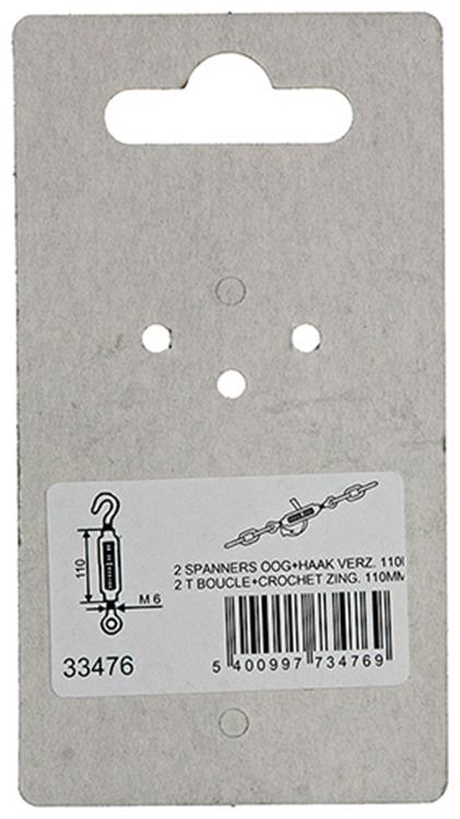 Afbeelding laden in galerijviewer, Mack 1008446 - 2 spanners oog + haak m6 x 110mm verzinkt | 10 stuks