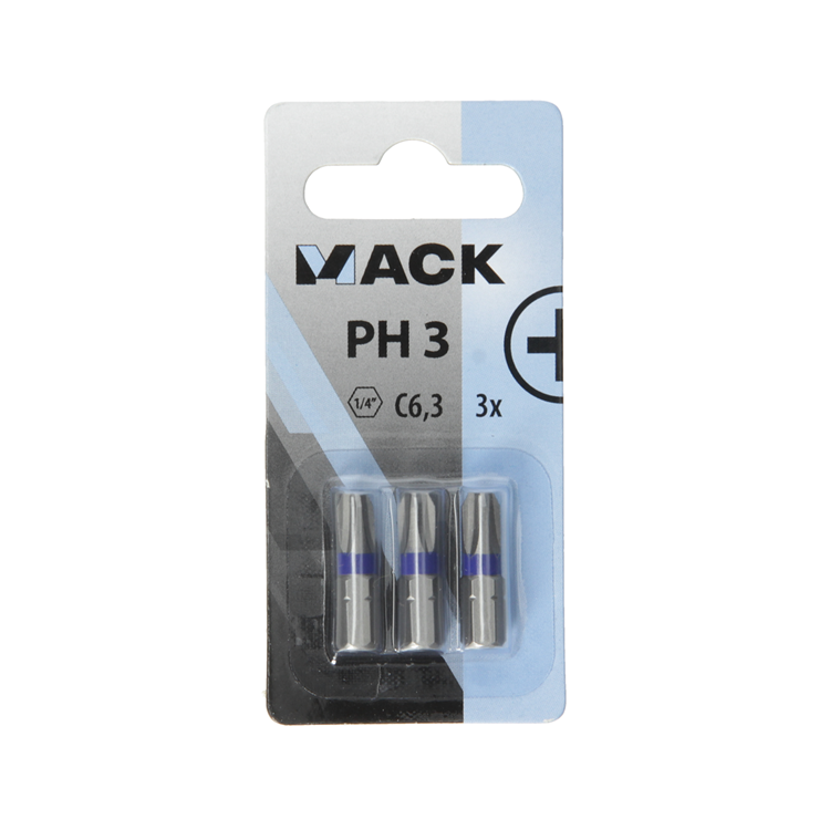 Afbeelding laden in galerijviewer, Mack 1018291 - schroefbit ph3 l25mm 3st | 5 stuks