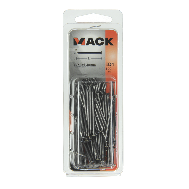 Afbeelding laden in galerijviewer, Mack 1017118 - nagel platte kop 100 gr 2,0 x 40 mm | 5 stuks