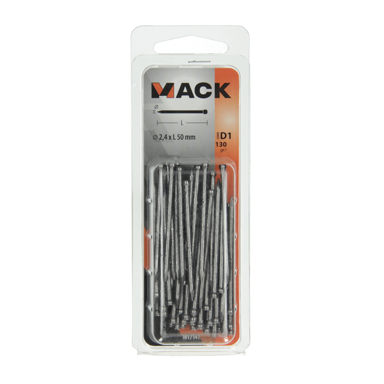 Afbeelding laden in galerijviewer, Mack 1017141 - nagel ronde kop 130 gr 2,4 x 50 mm | 5 stuks