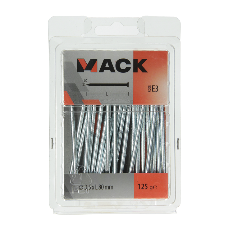 Afbeelding laden in galerijviewer, Mack 1017155 - nagel platte kop staal verzinkt 125 gr 3,5 x 80 mm | 5 stuks