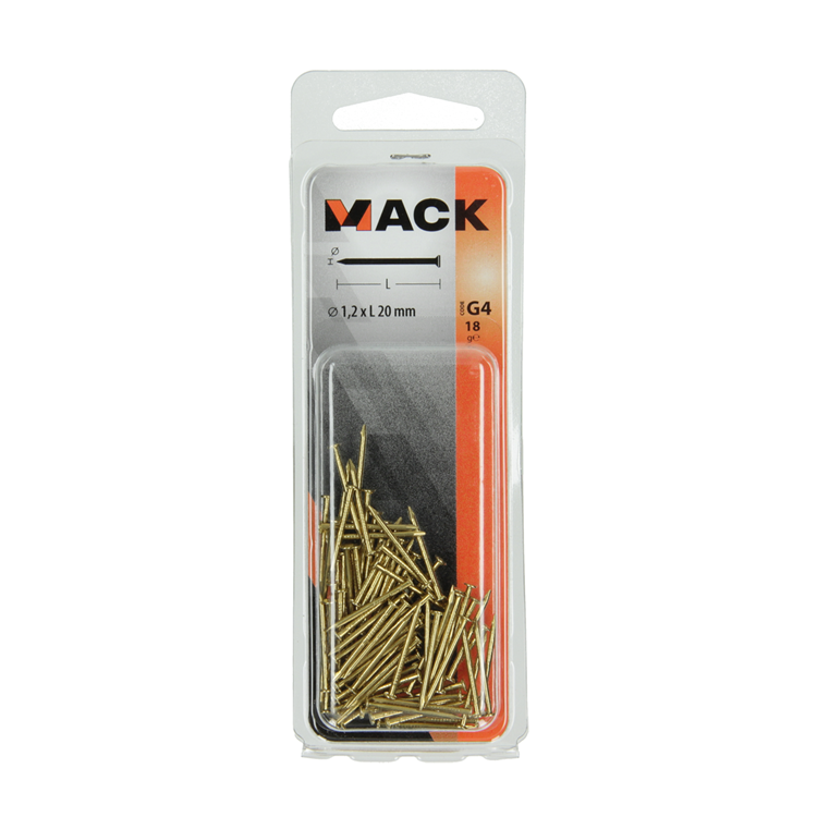 Afbeelding laden in galerijviewer, Mack 1017162 - nagel platte kop messing 18 gr1,2 x 20 mm | 10 stuks