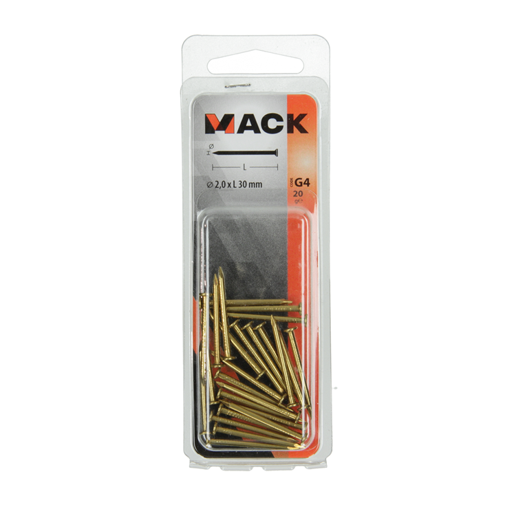 Chargez l'image dans la visionneuse de la galerie, Mack 1017165 - nagel platte kop messing 20 gr2,0 x 30 mm | 10 stuks