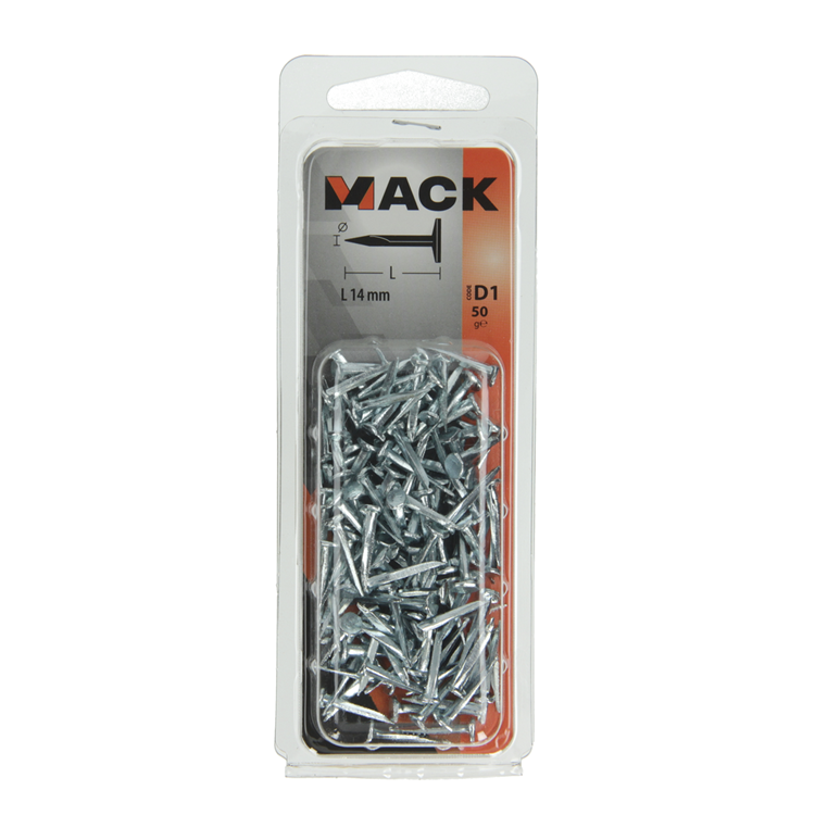 Afbeelding laden in galerijviewer, Mack 1017191 - bloknagel staal verzinkt 50 gr14 mm | 10 stuks