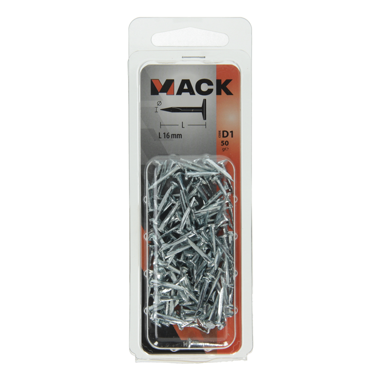 Afbeelding laden in galerijviewer, Mack 1017192 - bloknagel staal verzinkt 50 gr16 mm | 10 stuks