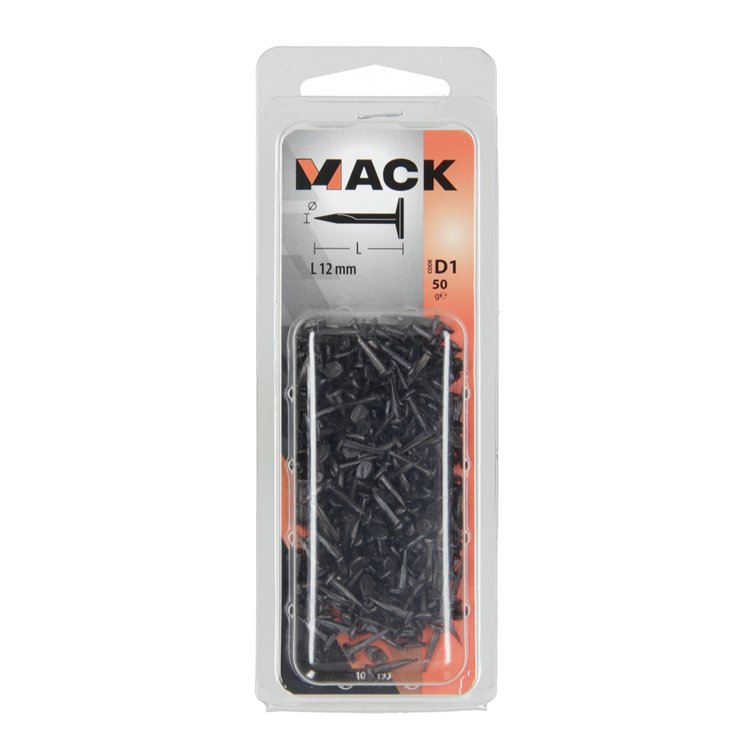 Afbeelding laden in galerijviewer, Mack 1017193 - bloknagel staal geblauwd 50 gr12 mm | 10 stuks