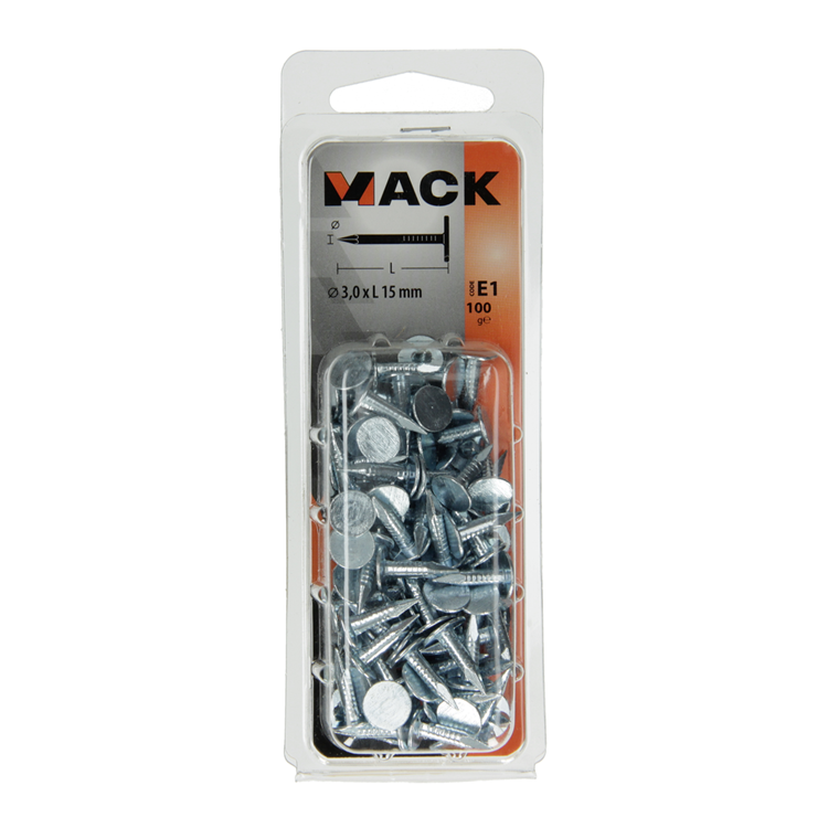 Afbeelding laden in galerijviewer, Mack 1017200 - schalienagel staal verzinkt 100 gr 3,0 x 15 mm | 5 stuks