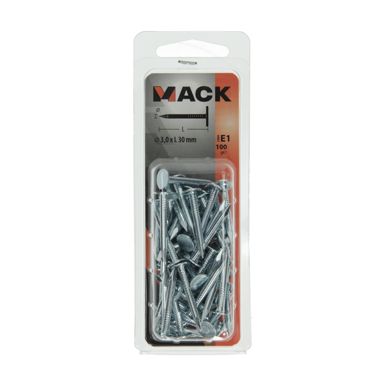 Afbeelding laden in galerijviewer, Mack 1017203 - schalienagel staal verzinkt 100 gr 3,0 x 30 mm | 5 stuks