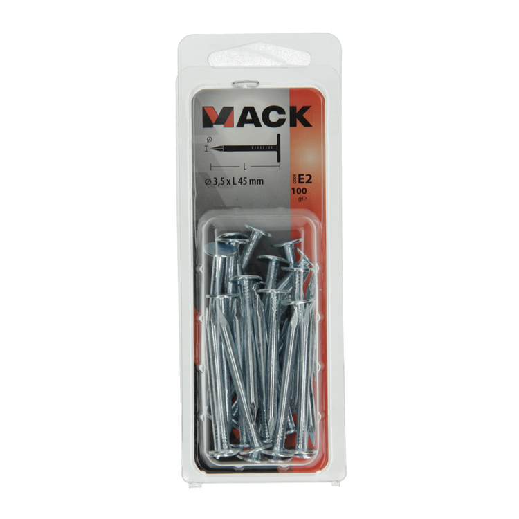 Afbeelding laden in galerijviewer, Mack 1017205 - schalienagel staal verzinkt 100 gr 3,5 x 45 mm | 5 stuks