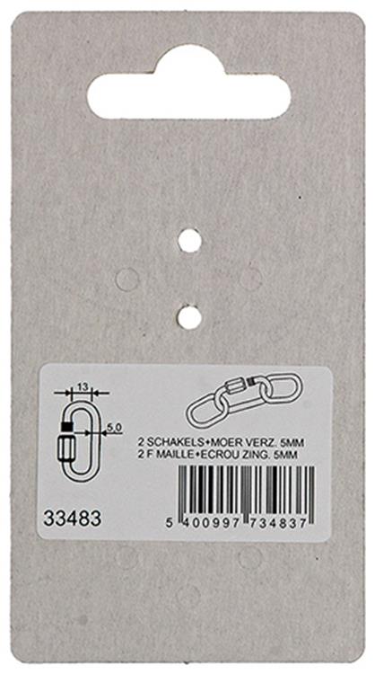 Afbeelding laden in galerijviewer, Mack 1008453 - 2 loze schakels + moer 5mm verzinkt | 10 stuks