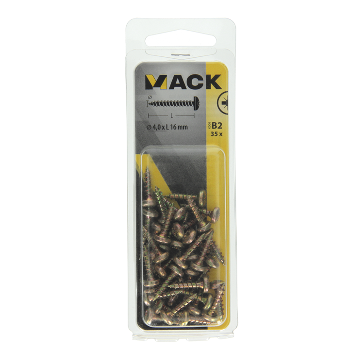 Afbeelding laden in galerijviewer, Mack 1017271 - spaanplaatschroef cylkop geelverz.35 st 4,0 x 16 mm | 10 stuks