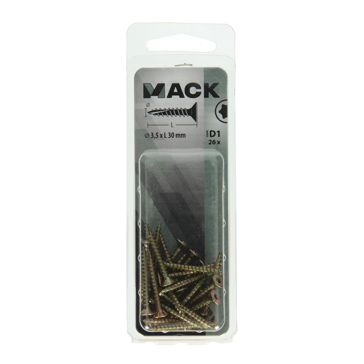 ギャラリービューアに画像をロードする, Mack 1017288 - spaanplschr.vzkop-zelfb. geelverz. 26 st 3,5 x 30 mm | 10 stuks