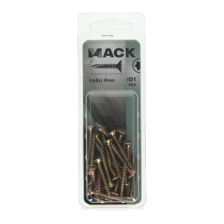 Chargez l'image dans la visionneuse de la galerie, Mack 1017295 - spaanplschr.vzkop-zelfb. geelverz. 22 st 4,0 x 30 mm | 10 stuks