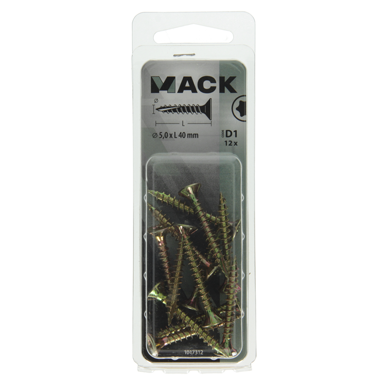 Afbeelding laden in galerijviewer, Mack 1017312 - spaanplschr.vzkop-zelfb. geelverz. 12 st 5,0 x 40 mm | 10 stuks