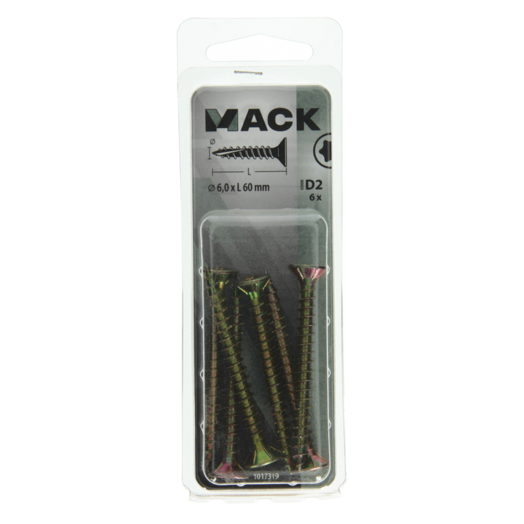 Chargez l'image dans la visionneuse de la galerie, Mack 1017319 - spaanplschr.vzkop-zelfb. geelverz. 6 st 6,0 x 60 mm | 10 stuks