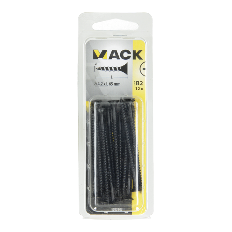 ギャラリービューアに画像をロードする, Mack 1017342 - gipsplaatschroef zwart gefosf. 12 st 4,2 x 65 mm | 10 stuks