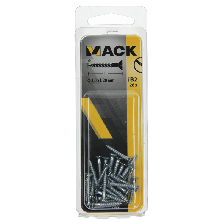 Afbeelding laden in galerijviewer, Mack 1017348 - houtschroef verzonken kop verz28 st 3,0 x 20 mm | 10 stuks