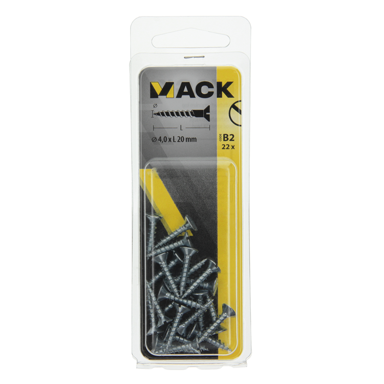 Afbeelding laden in galerijviewer, Mack 1017353 - houtschroef verzonken kop verz22 st 4,0 x 20 mm | 10 stuks