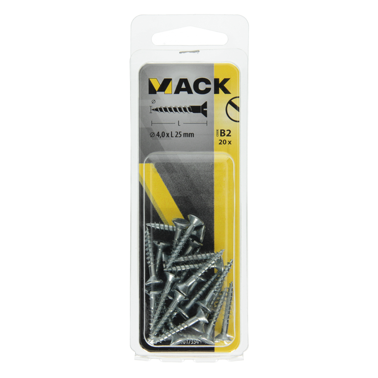 Afbeelding laden in galerijviewer, Mack 1017354 - houtschroef verzonken kop verz20 st 4,0 x 25 mm | 10 stuks