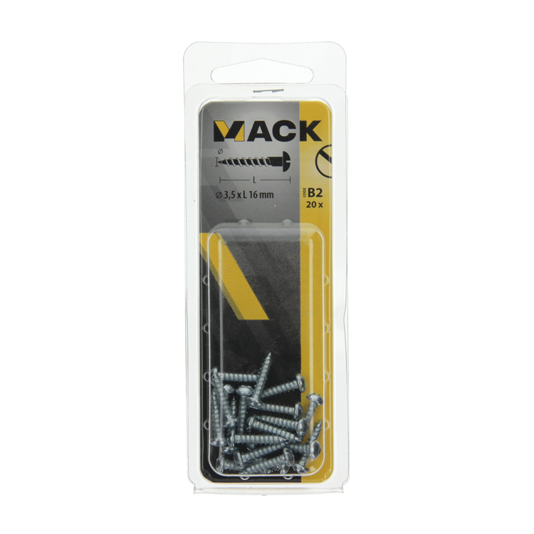 Afbeelding laden in galerijviewer, Mack 1017369 - houtschroef bolkop staal verzinkt 20 st 3,5 x 16 mm | 10 stuks