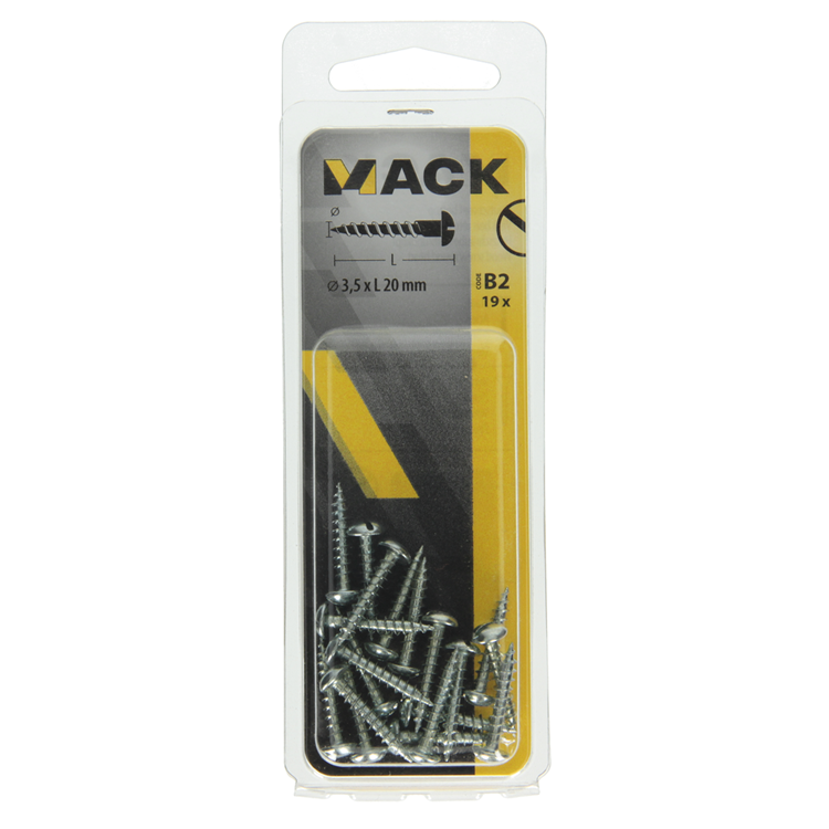 Afbeelding laden in galerijviewer, Mack 1017370 - houtschroef bolkop staal verzinkt 19 st 3,5 x 20 mm | 10 stuks