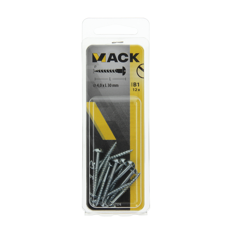 Afbeelding laden in galerijviewer, Mack 1017374 - houtschroef bolkop staal verzinkt 12 st 4,0 x 30 mm | 10 stuks