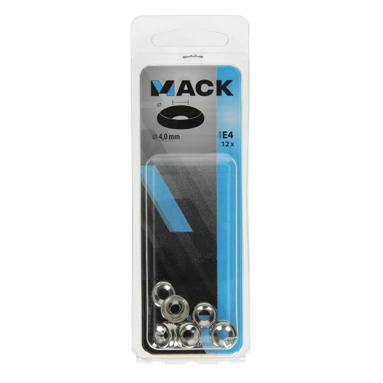 Afbeelding laden in galerijviewer, Mack 1017387 - kuipring vr houtschroef mess. vern. 12st 4,0 mm | 10 stuks