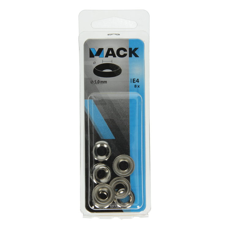Afbeelding laden in galerijviewer, Mack 1017389 - kuipring vr houtschroef mess. vern. 8st 5,0 mm | 10 stuks