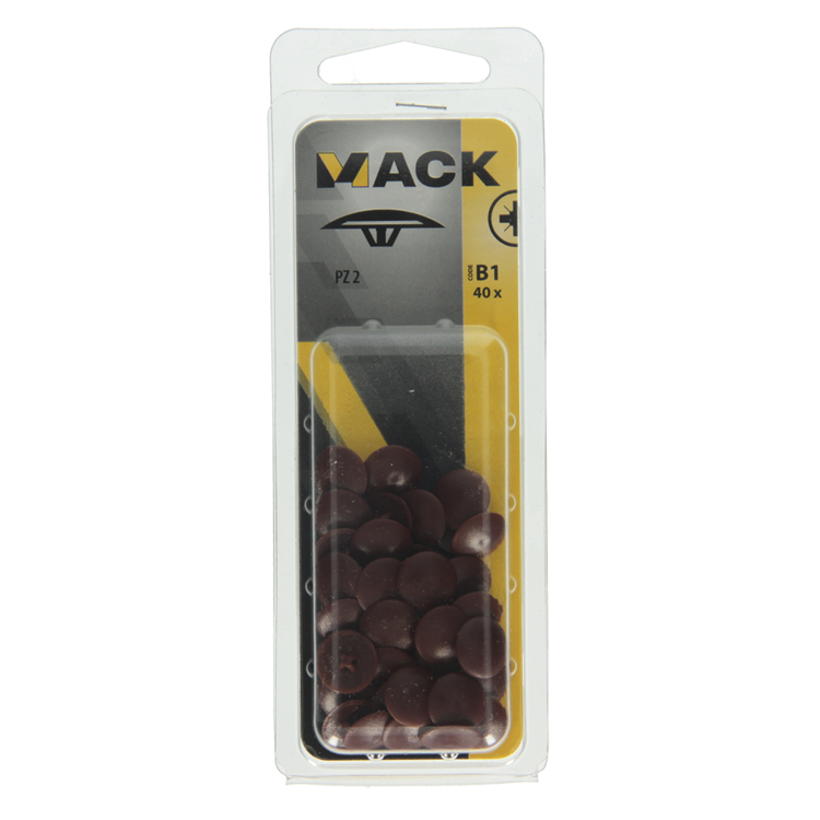 Afbeelding laden in galerijviewer, Mack 1017396 - afdekkapje vr pz schr.kunst. bruin 40 st pz 2 | 10 stuks