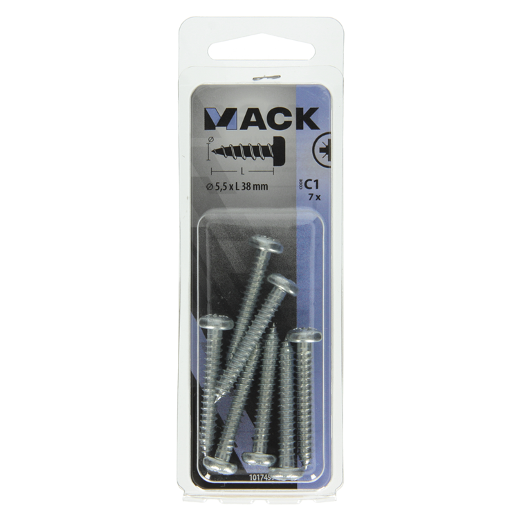 Afbeelding laden in galerijviewer, Mack 1017459 - zelftappende schroef cyl kop verz. 7 st 5,5 x 38 mm | 10 stuks