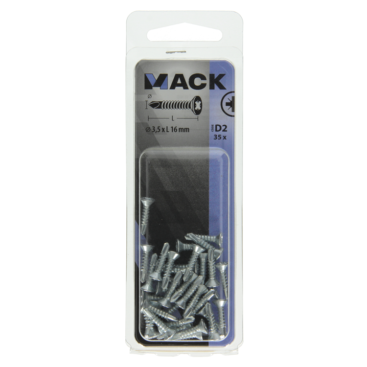 Afbeelding laden in galerijviewer, Mack 1017461 - zelfborende schroef vz kop verz. 35 st 3,5 x 16 mm | 10 stuks