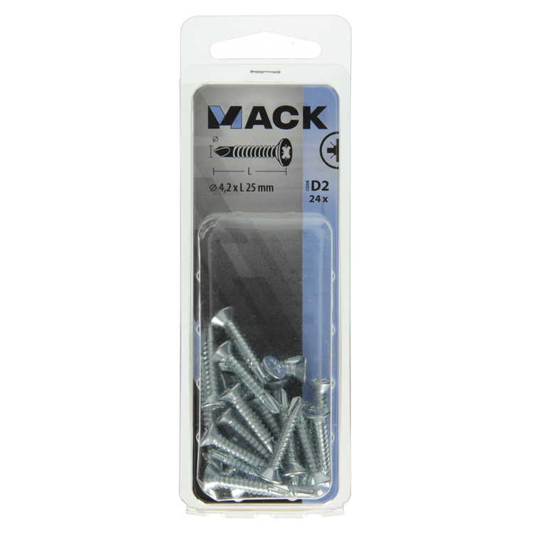 Laden Sie das Bild in Galerie -Viewer, Mack 1017465 - zelfborende schroef vz kop verz. 24 st 4,2 x 25 mm | 10 stuks