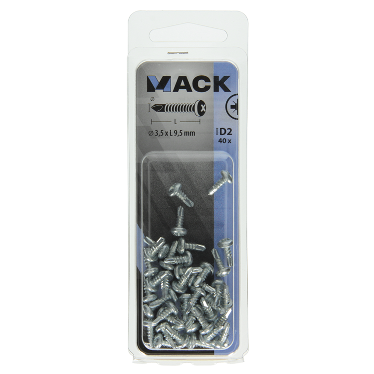 ギャラリービューアに画像をロードする, Mack 1017467 - zelfborende schroef cyl. kop verz. 40st 3,5 x 9,5 mm | 10 stuks