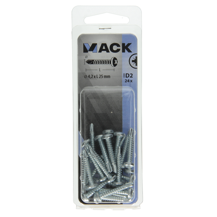 Chargez l'image dans la visionneuse de la galerie, Mack 1017471 - zelfborende schroef cyl. kop verz. 24st 4,2 x 25 mm | 10 stuks