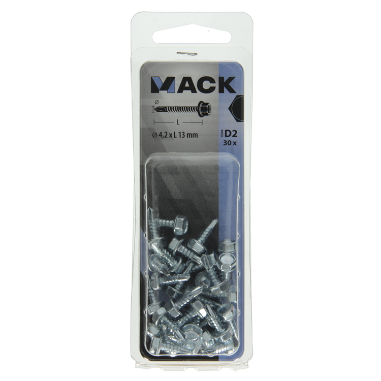 Afbeelding laden in galerijviewer, Mack 1017473 - zelfborende schroef zesk.kop verz. 30st 4,2 x 13 mm | 10 stuks