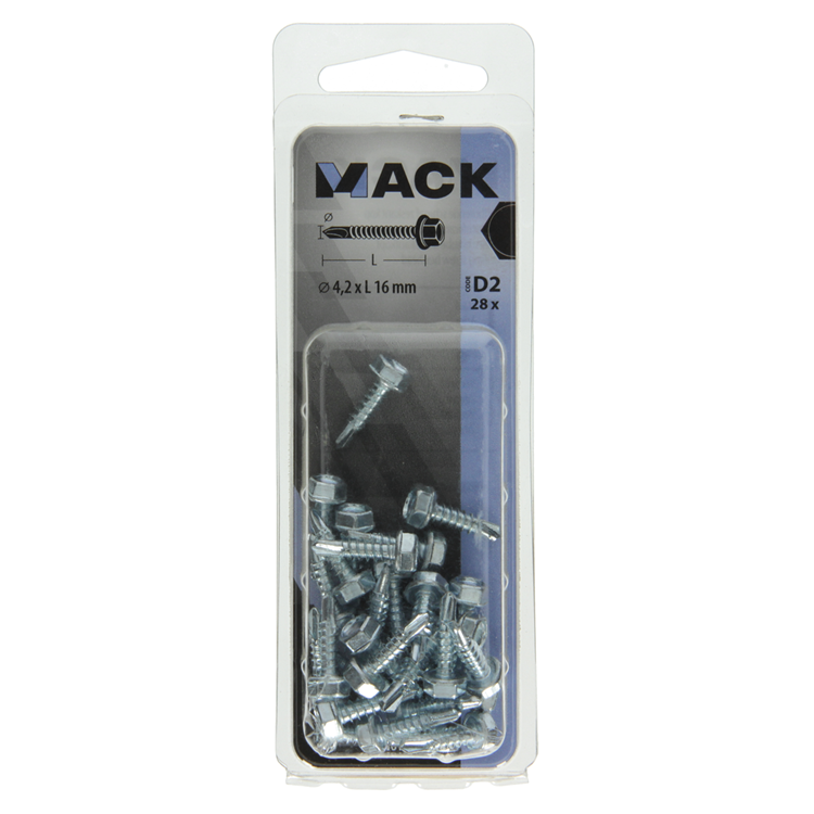 Afbeelding laden in galerijviewer, Mack 1017474 - zelfborende schroef zesk.kop verz. 28st 4,2 x 16 mm | 10 stuks