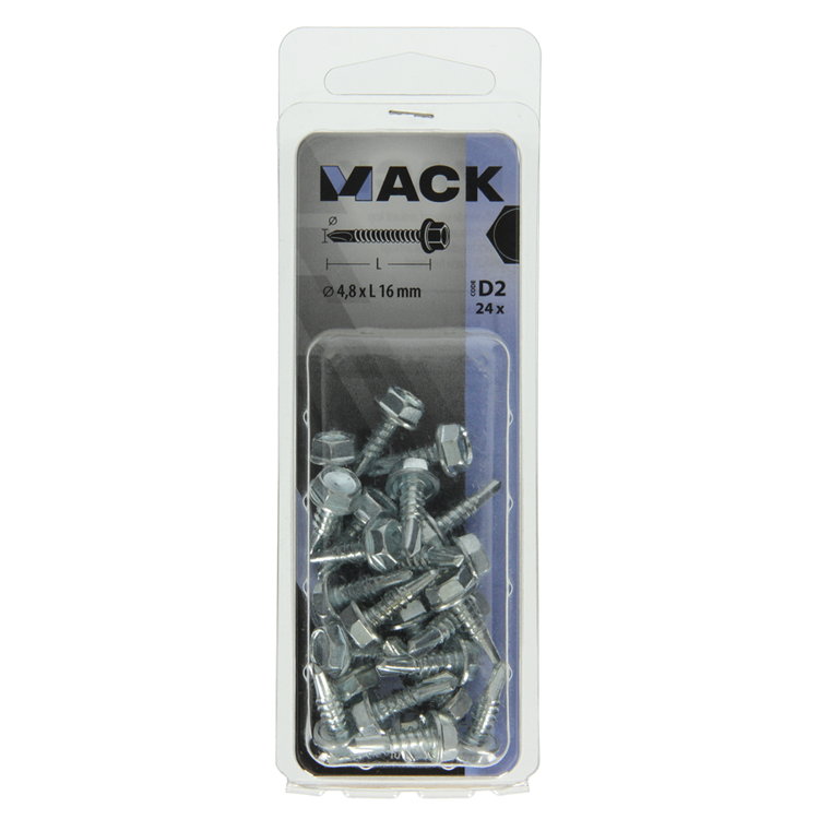 Afbeelding laden in galerijviewer, Mack 1017475 - zelfborende schroef zesk.kop verz. 24st 4,8 x 16 mm | 10 stuks
