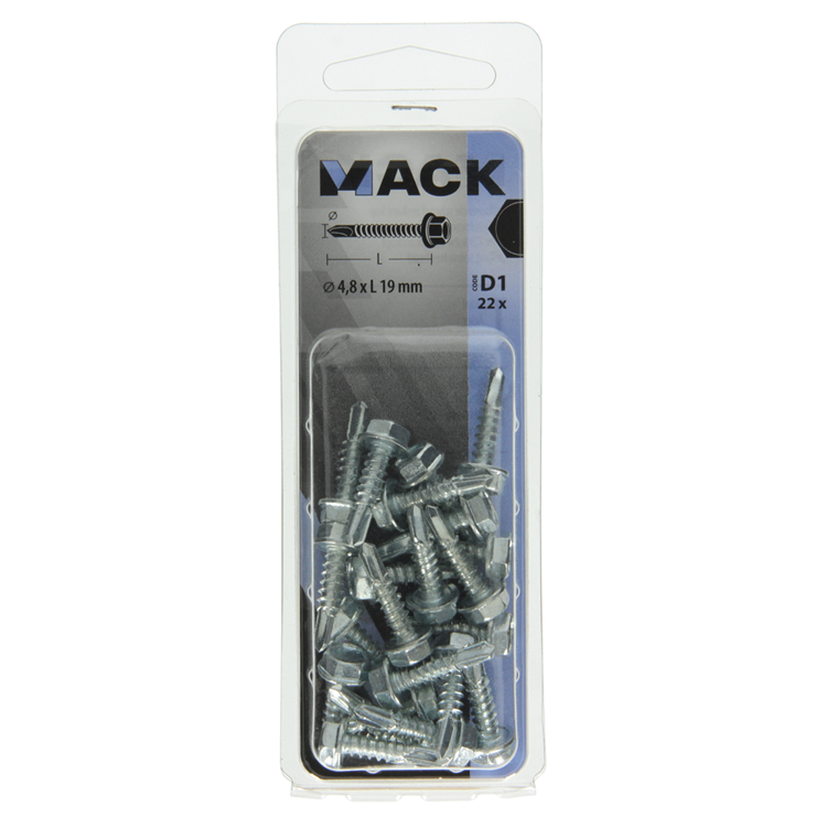 Afbeelding laden in galerijviewer, Mack 1017476 - zelfborende schroef zesk.kop verz. 22st 4,8 x 19 mm | 10 stuks