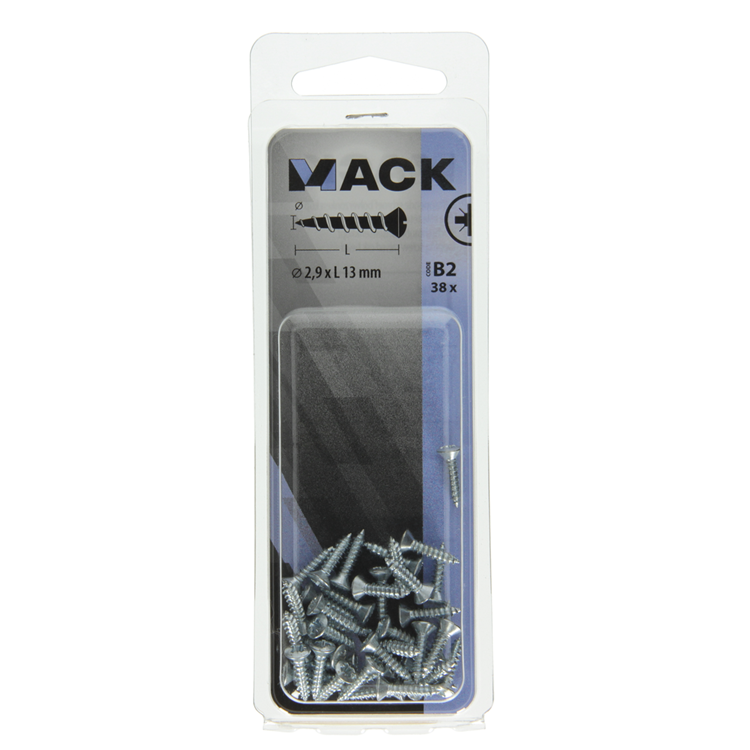 Afbeelding laden in galerijviewer, Mack 1017482 - zelftappende schroef bvk verz.38 st 2,9 x 13 mm | 10 stuks