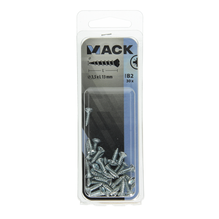 Afbeelding laden in galerijviewer, Mack 1017483 - zelftappende schroef bvk verz.30 st 3,5 x 13 mm | 10 stuks