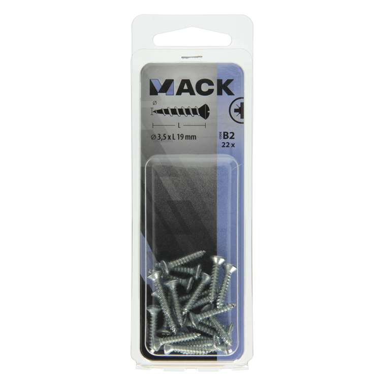 Afbeelding laden in galerijviewer, Mack 1017484 - zelftappende schroef bvk verz.22 st 3,5 x 19 mm | 10 stuks